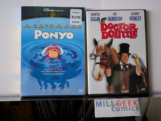 Ponyo / Doctor Dolittle, Rex Harrison, 2 Movie Set (DVD) Like New -JD