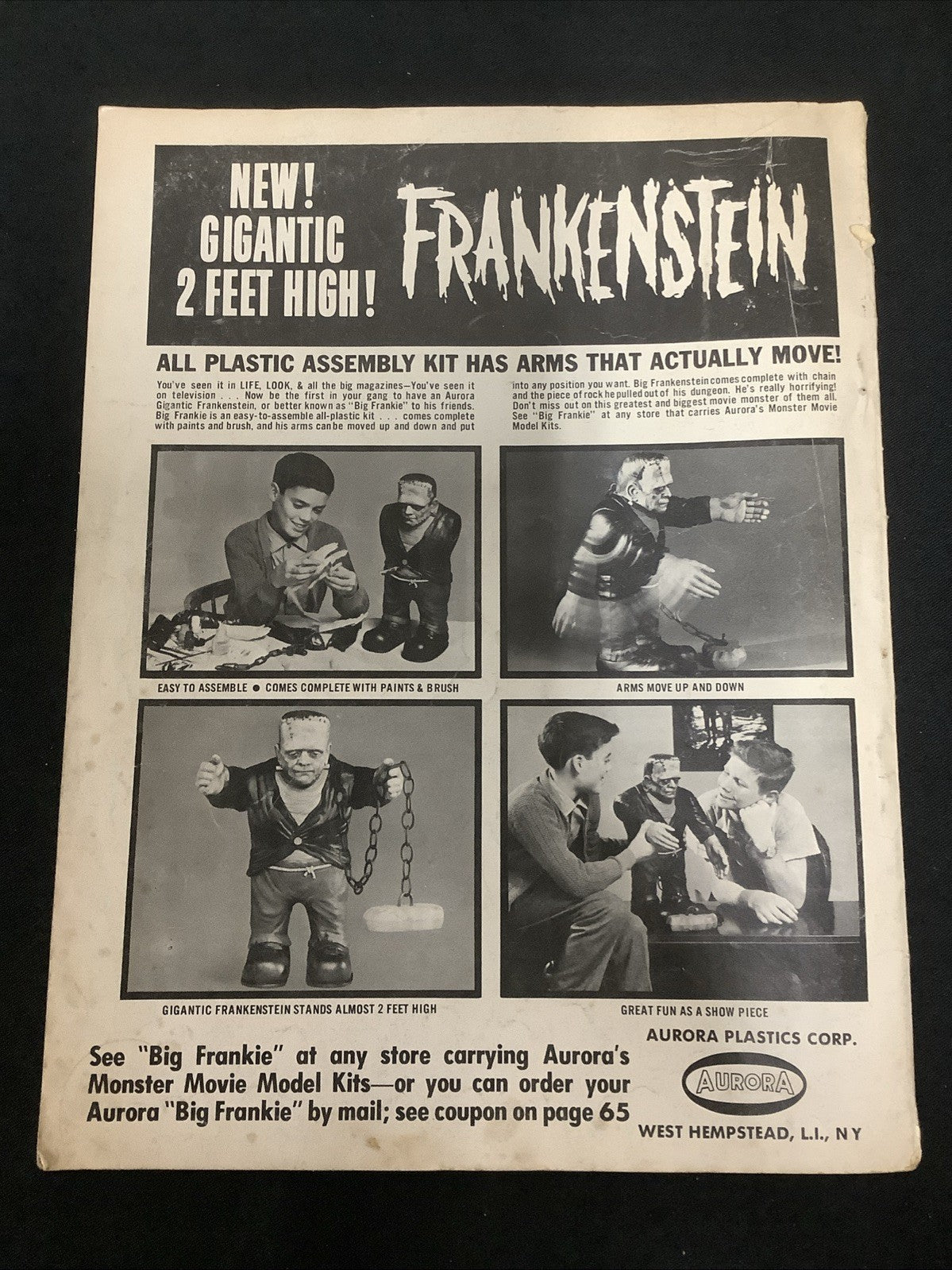 MONSTER WORLD #2 (January 1965) VG- (3.5) 3” Spine Split, The Munsters, B&W