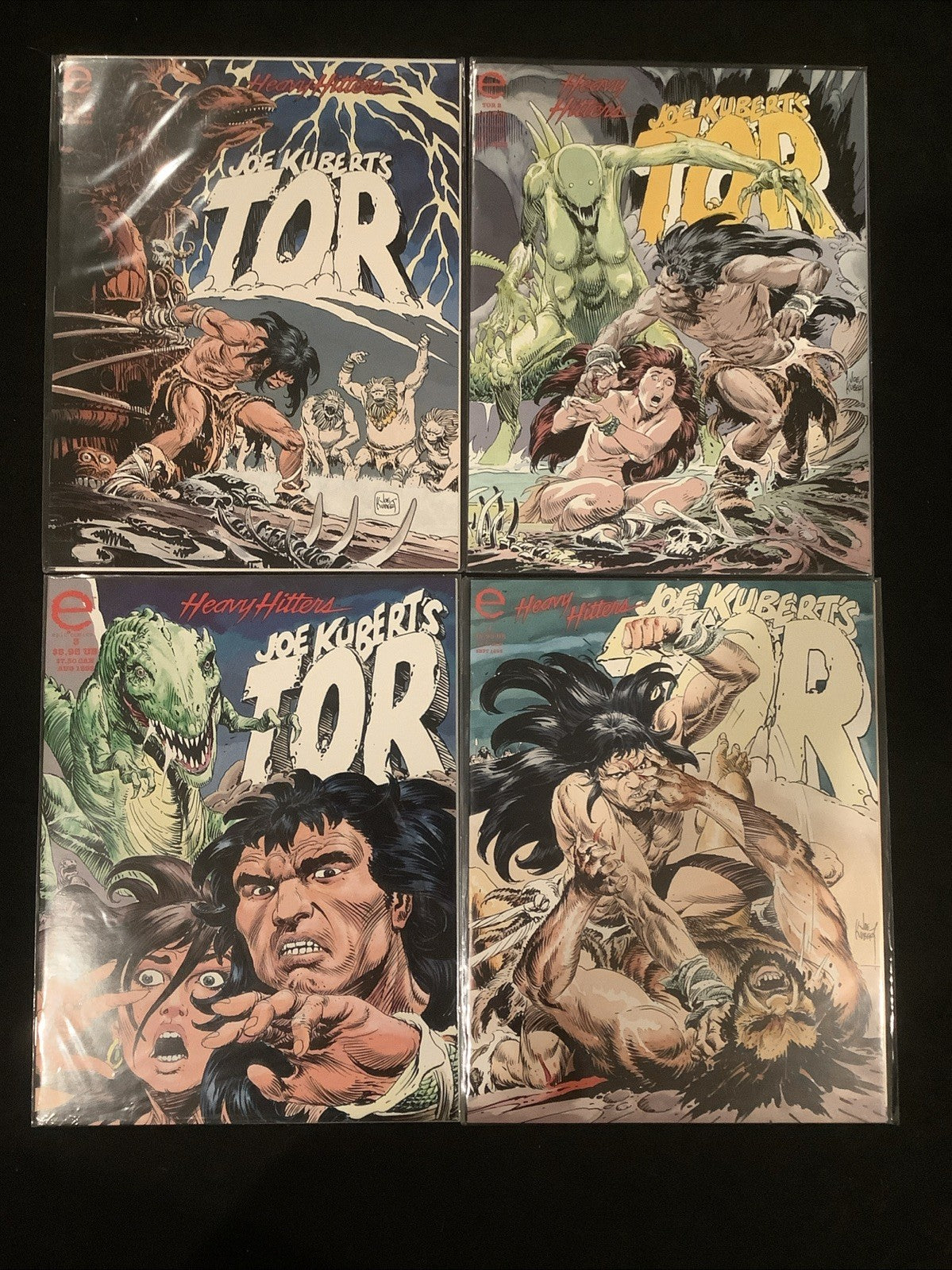 Tor #1-4 Complete Comic Set, Epic Comics, Heavy Hitters, Joe Kubert, 1993