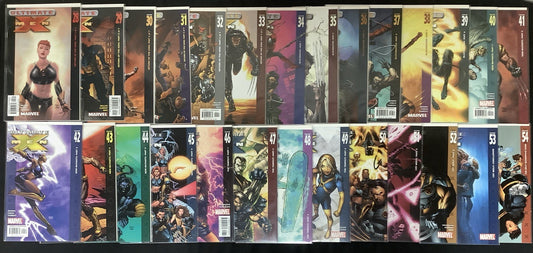 Ultimate X-Men #1-54 + #1/2 + F4 #1-2 Comic Lot, Marvel, #1/2 Wizard W/COA