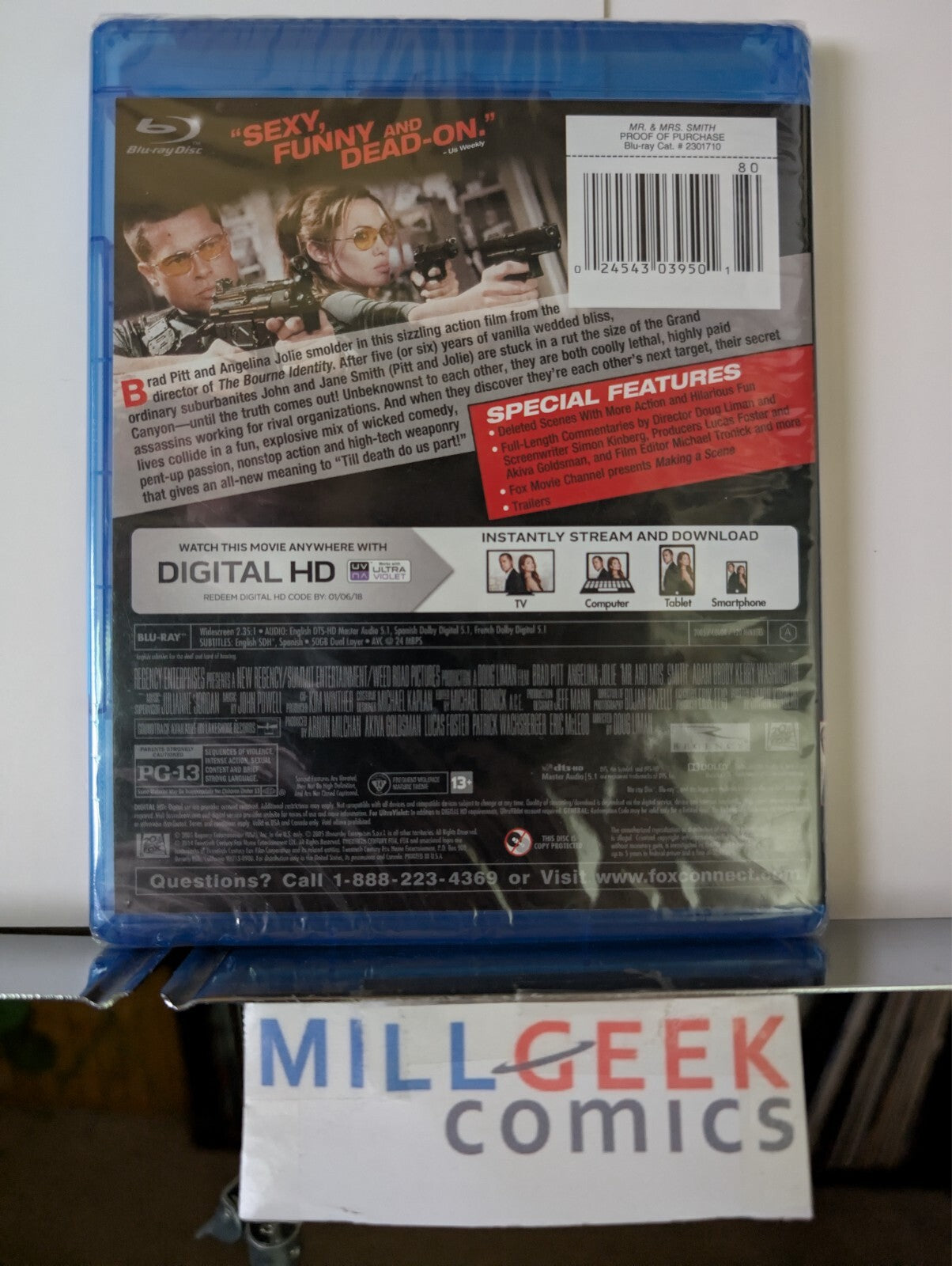 Mr. & Mrs. Smith, Brad Pitt (Blu-ray 2005) Brand New SEALED -JD