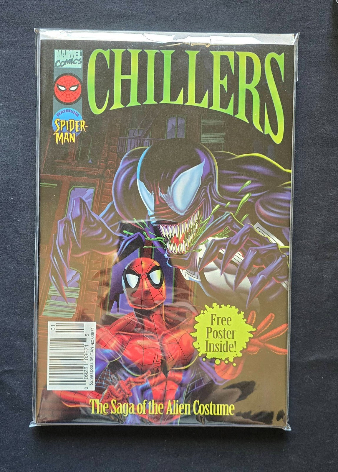 Marvel Chillers - X-Men & Spiderman 2 Book Lot - Venom! Light novel + Comic