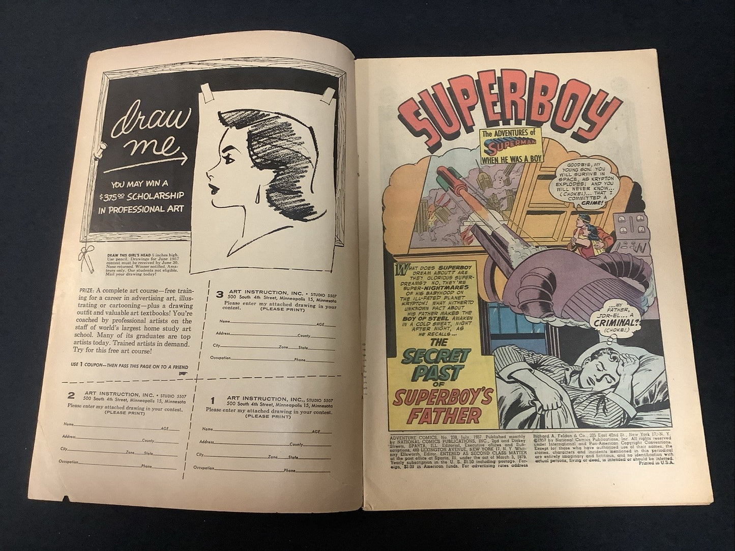 Adventure Comics #238 (DC Comics July 1957) VG (4.0) Curt Swan, Ramona Fradon