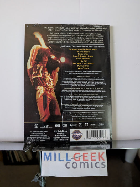 The Jimi Hendrix Experience, Live at Monterey (DVD 1967) Brand New -JD