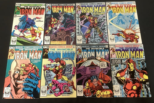 Iron Man #163-170 Comic Lot, Marvel, 1st Rhodey As Iron Man, 1st Obadiah Stane