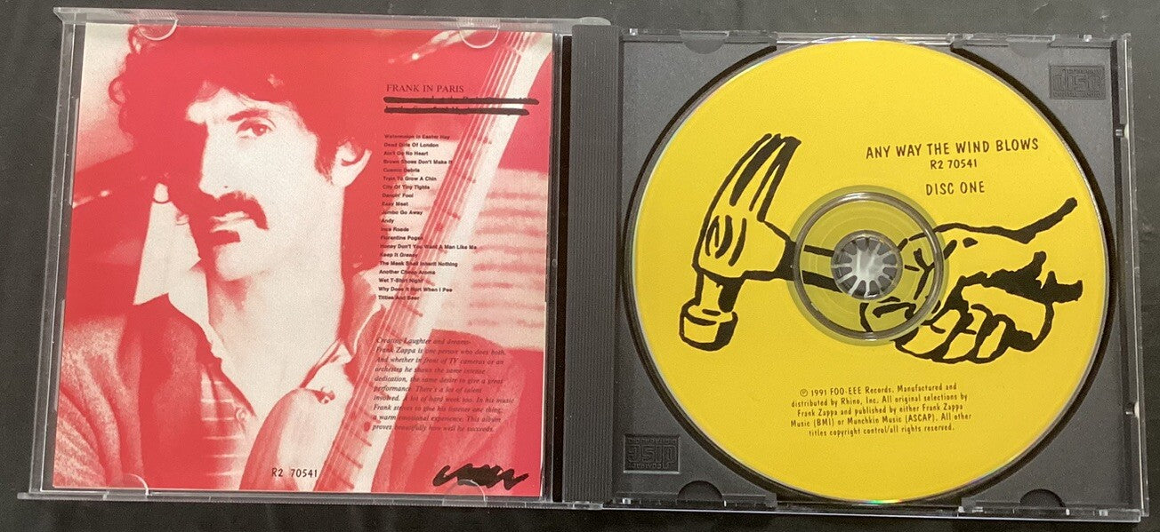 Any Way the Wind Blows by Frank Zappa (2 CD Set) Rare Misprint! Out Of Print!-JD