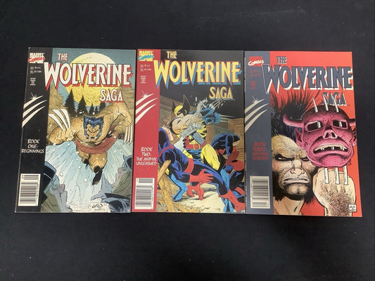 Wolverine Saga #1-3 (1989 Marvel) Newsstand, Comic Lot, Leifeld
