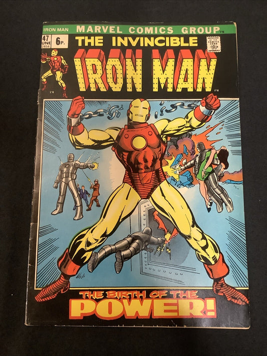 Iron Man #47 (Marvel Comics June 1972) F (6.0) UK Price Variant, Origin Retold