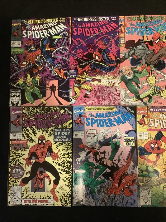 Amazing Spider-Man #334-358 Comic Lot, 1st App Cletus Kasidy, #341 Torn Page