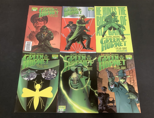 Green Hornet: Year One #1-6 Comic Lot, Dynamite, Matt Wagner/Aaron Campbell