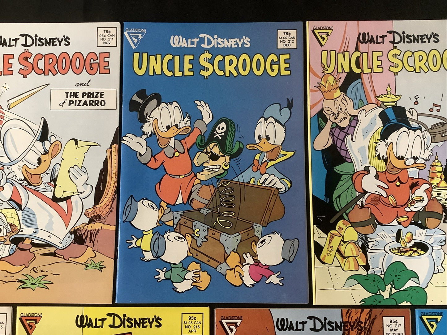 Walt Disney's Uncle Scrooge #210-218 Comic Lot, Carl Barks, Beagle Boys Reprint