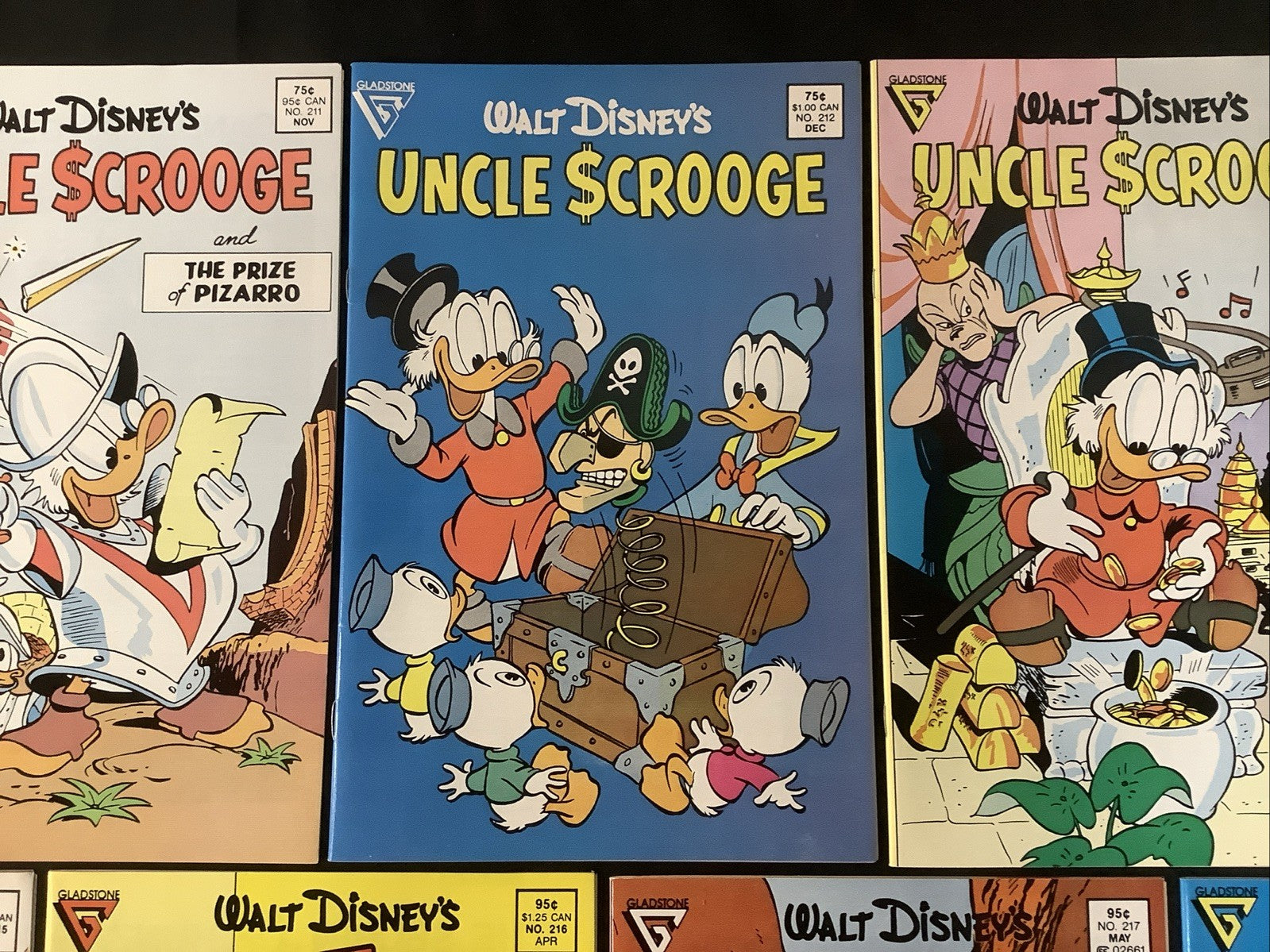 Walt Disney's Uncle Scrooge #210-218 Comic Lot, Carl Barks, Beagle Boys Reprint