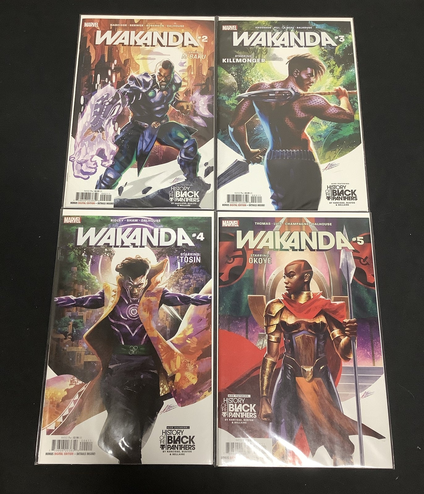Wakanda #2-5 Comic Lot, Marvel, Wakanda Origin Story, 1st Appearance Of Kime
