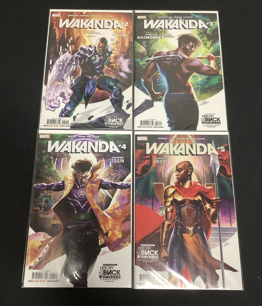 Wakanda #2-5 Comic Lot, Marvel, Wakanda Origin Story, 1st Appearance Of Kime