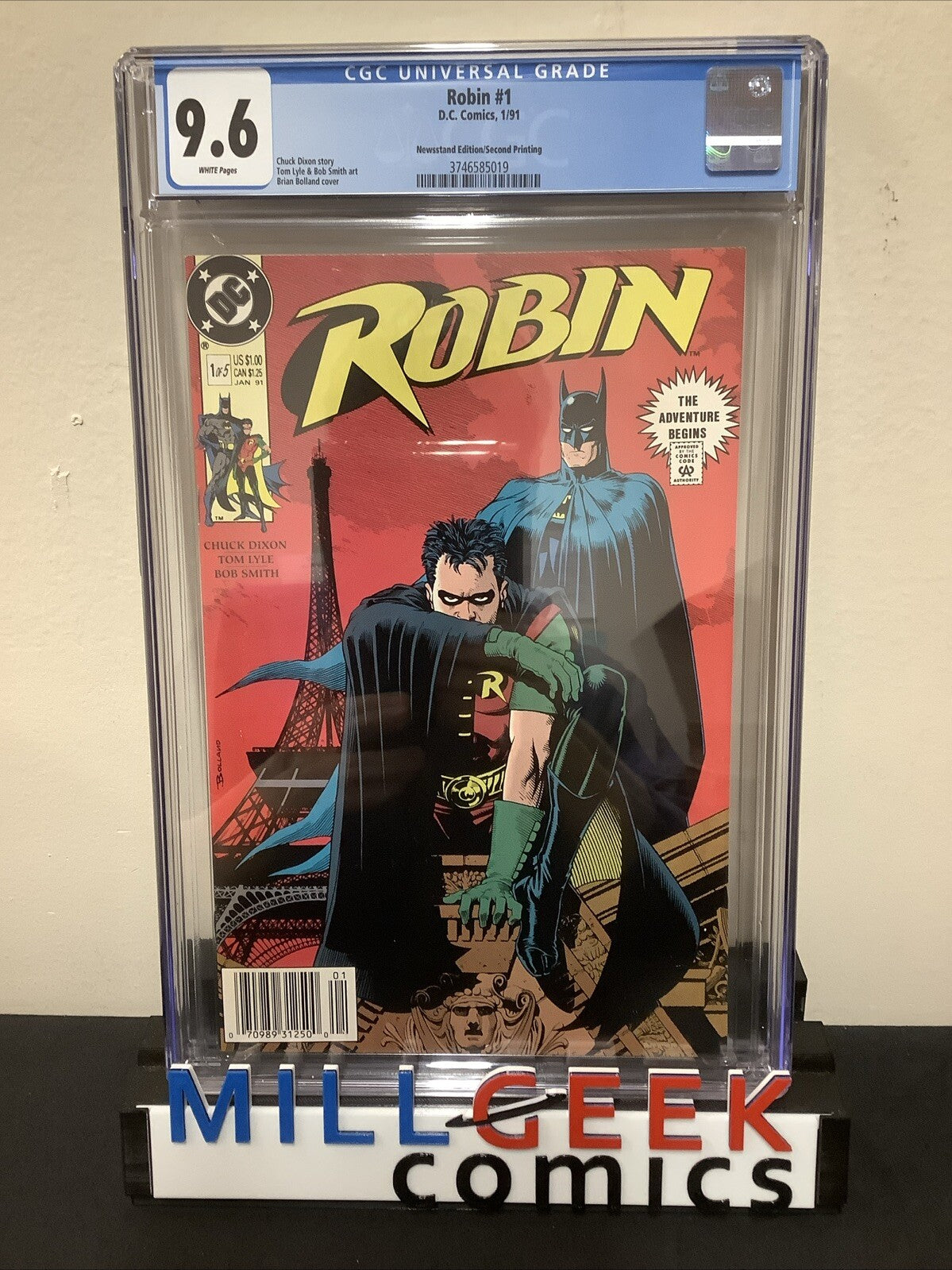Robin #1 (January 1991) CGC Graded 9.6, White Pages, Newsstand, 2nd Printing