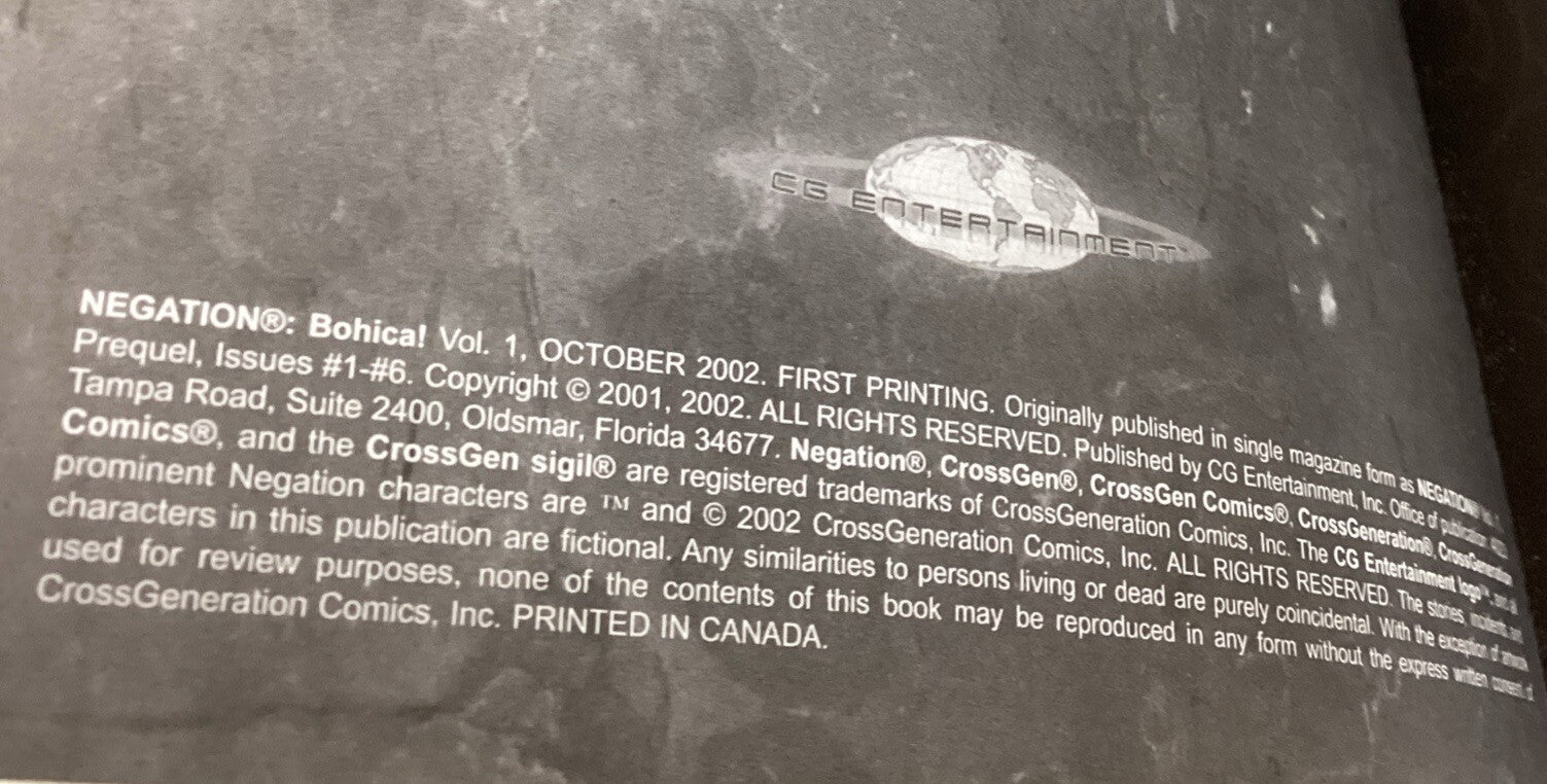Negation #1 (CrossGen, October 2002) First Printing