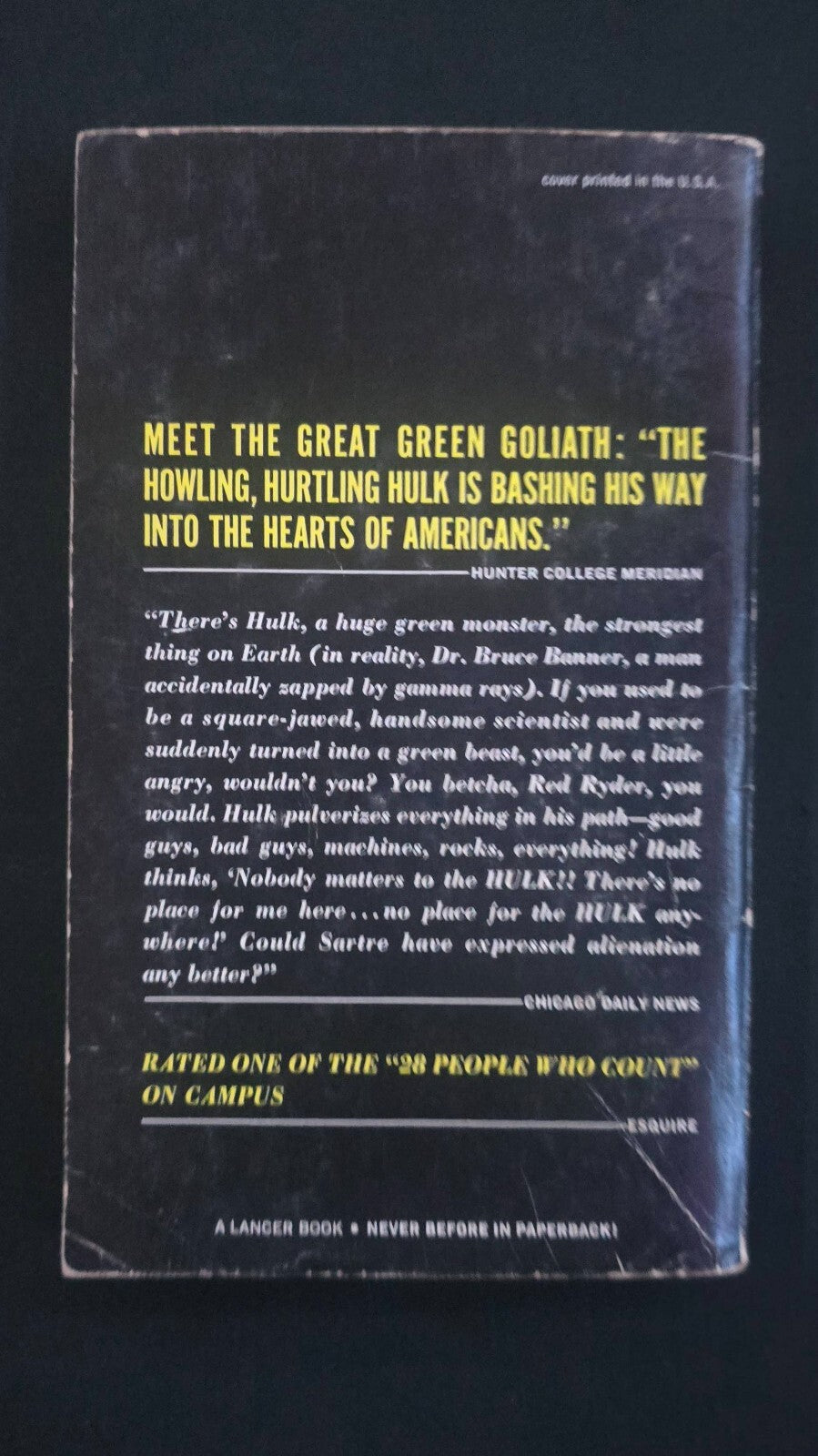 The Incredible Hulk #4 paperback Collector's Album! (Lancer Books 1966)