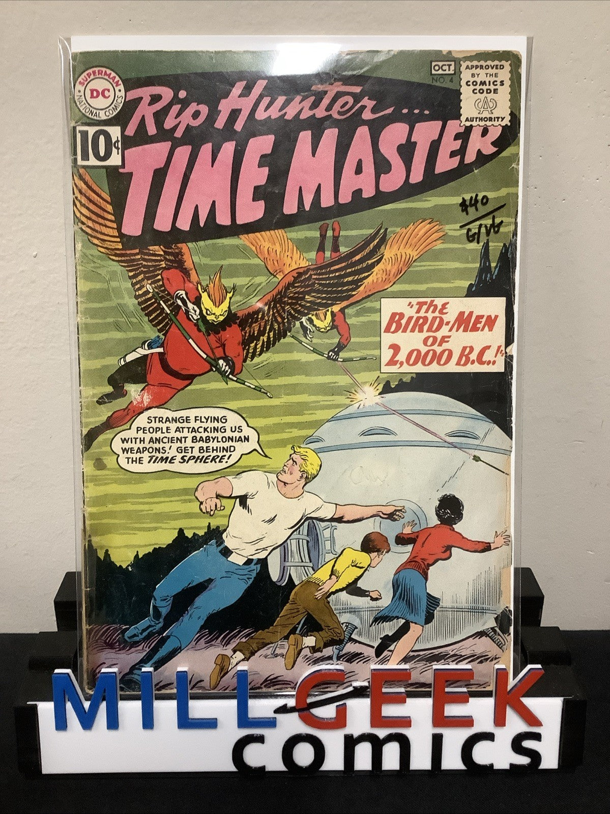 Rip Hunter...Time Master #4 (DC Comics Sep-Oct 1961) 3.0 (G/VG) 3” Tape On Spine