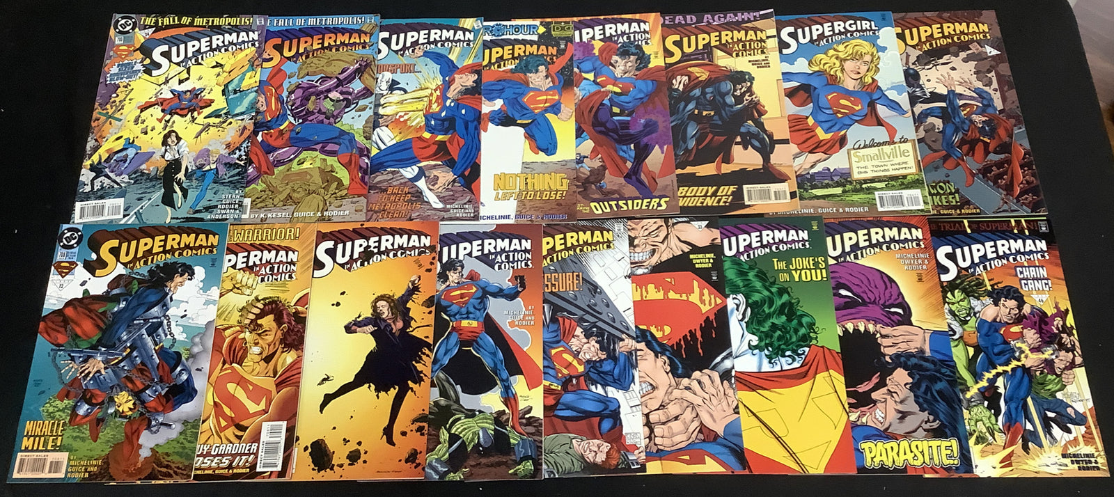 Action Comics #660-716 Comic Lot, DC 1990, Sonic Preview Comic, Doomsday Cameo