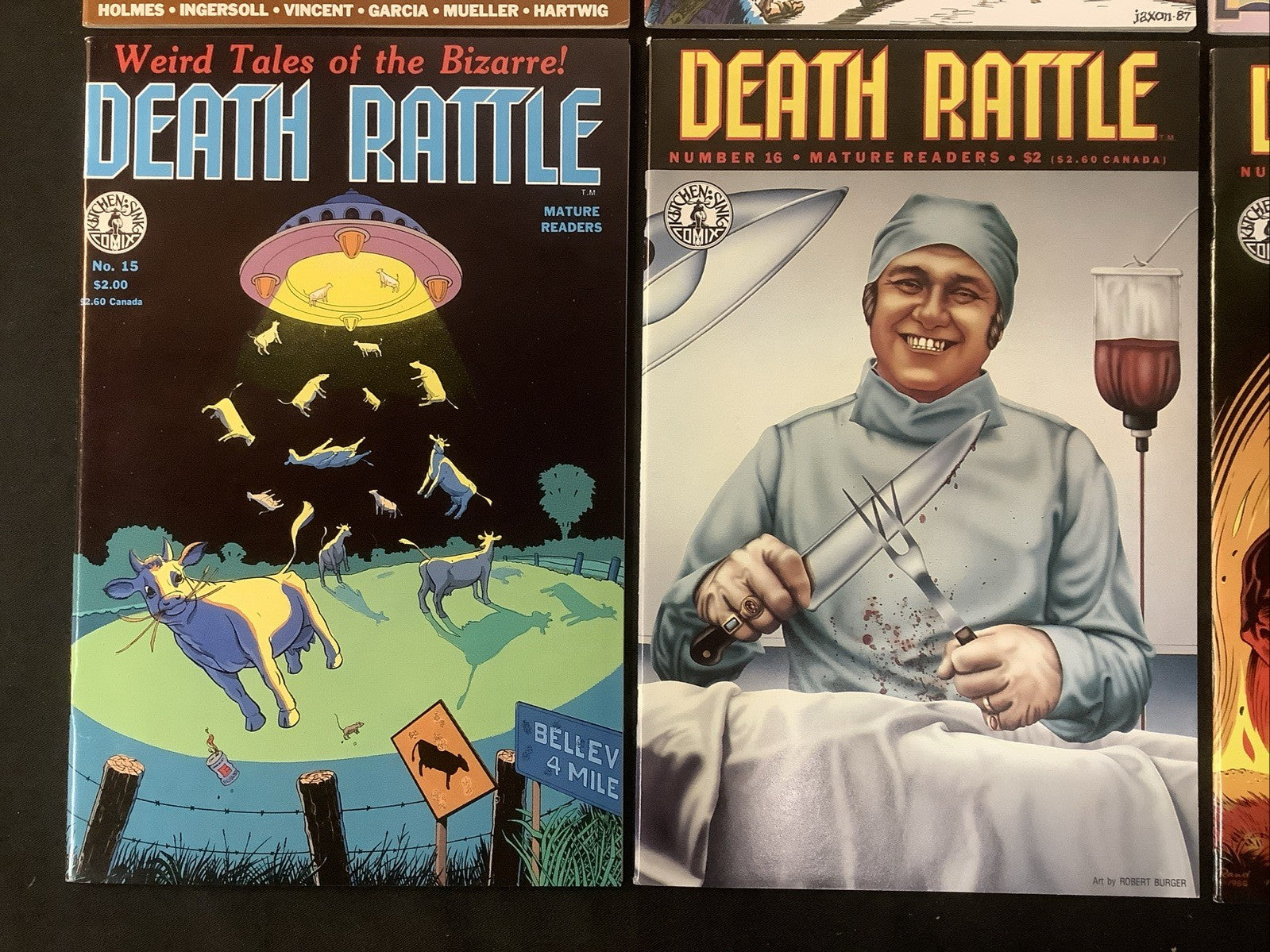Death Rattle #11-18 Comic Lot, Kitchen Sink Press, Low Print Count