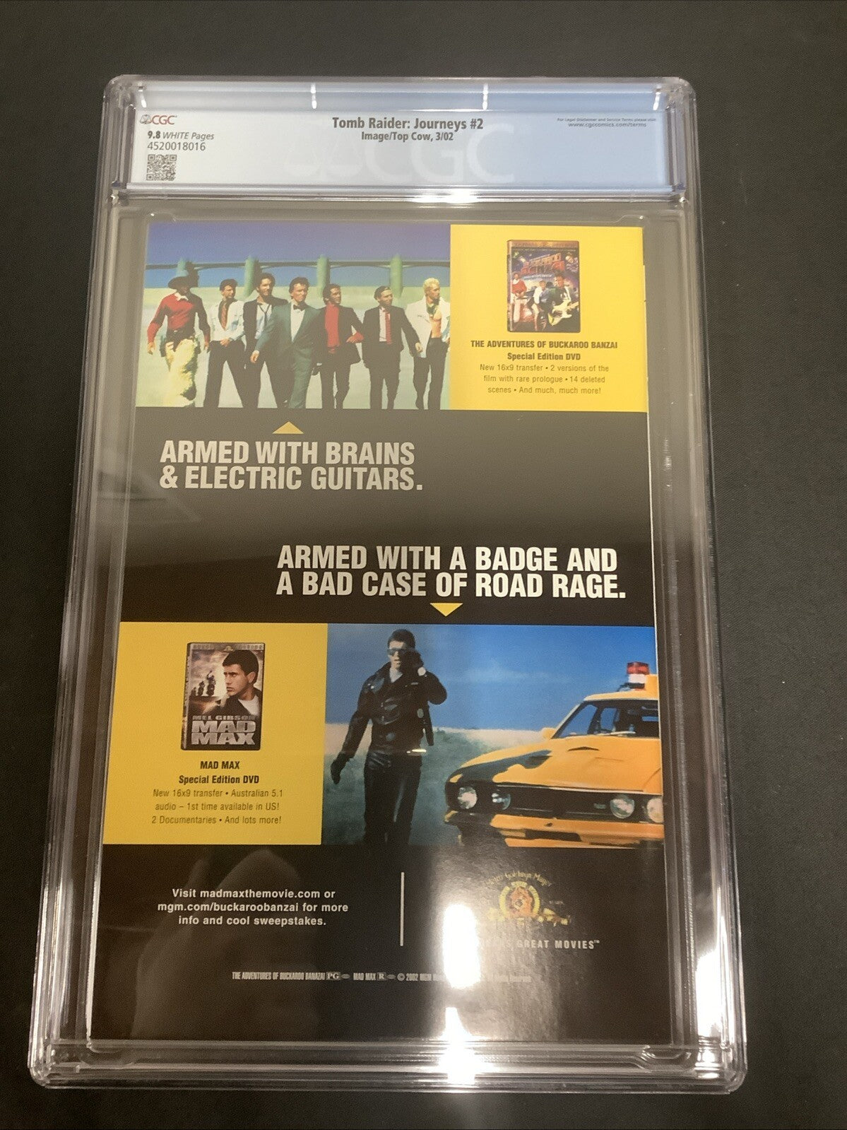 Tomb Raider: Journeys #2 (2002) CGC Graded 9.8, White Pages, Adam Hughes Cover