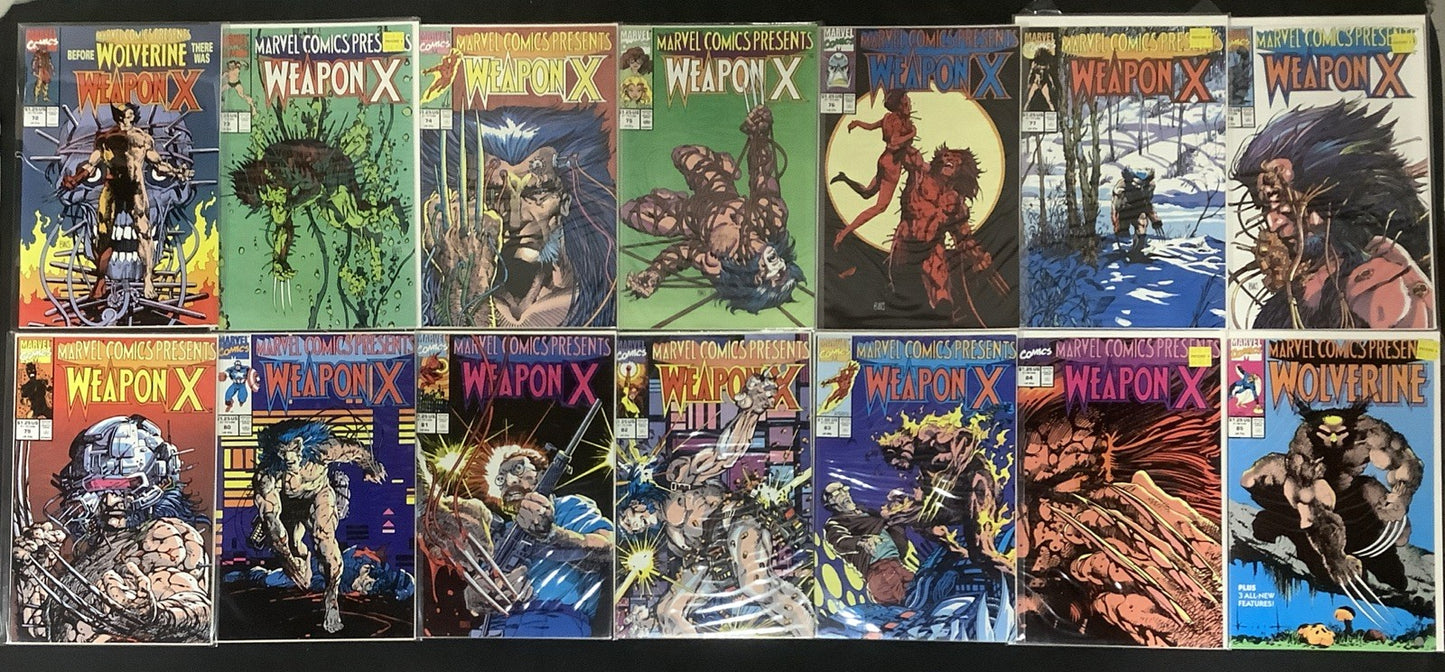 Marvel Comics Presents #44-85 Comic Lot, Weapon X Program, Wolverine Origin