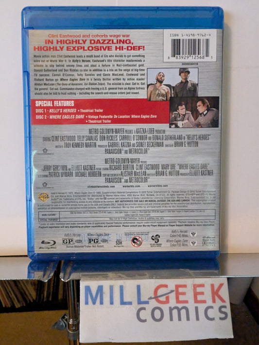 Kelly's Heroes / Where Eagles Dare, 2 Movie Set (Blu-Ray) Like New-JD