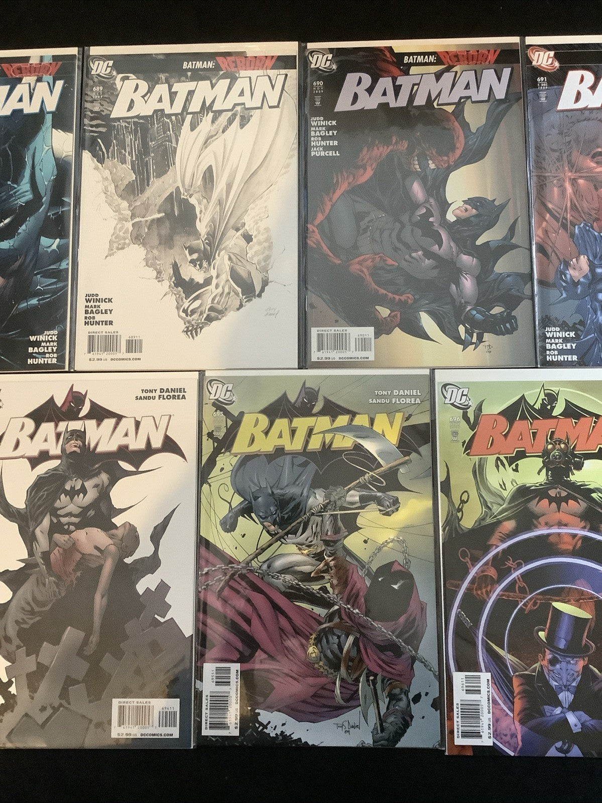 Batman #687-697 Comic Lot, DC Comics, Judd Winick/Mark Bagley, 2009