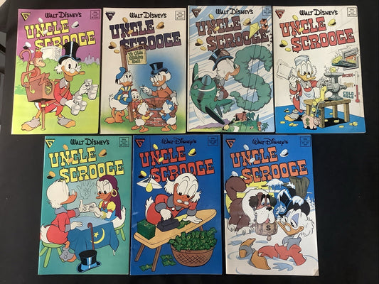 Walt Disney's Uncle Scrooge #228-234 Comic Lot, Gladstone Comics, SueDaigle