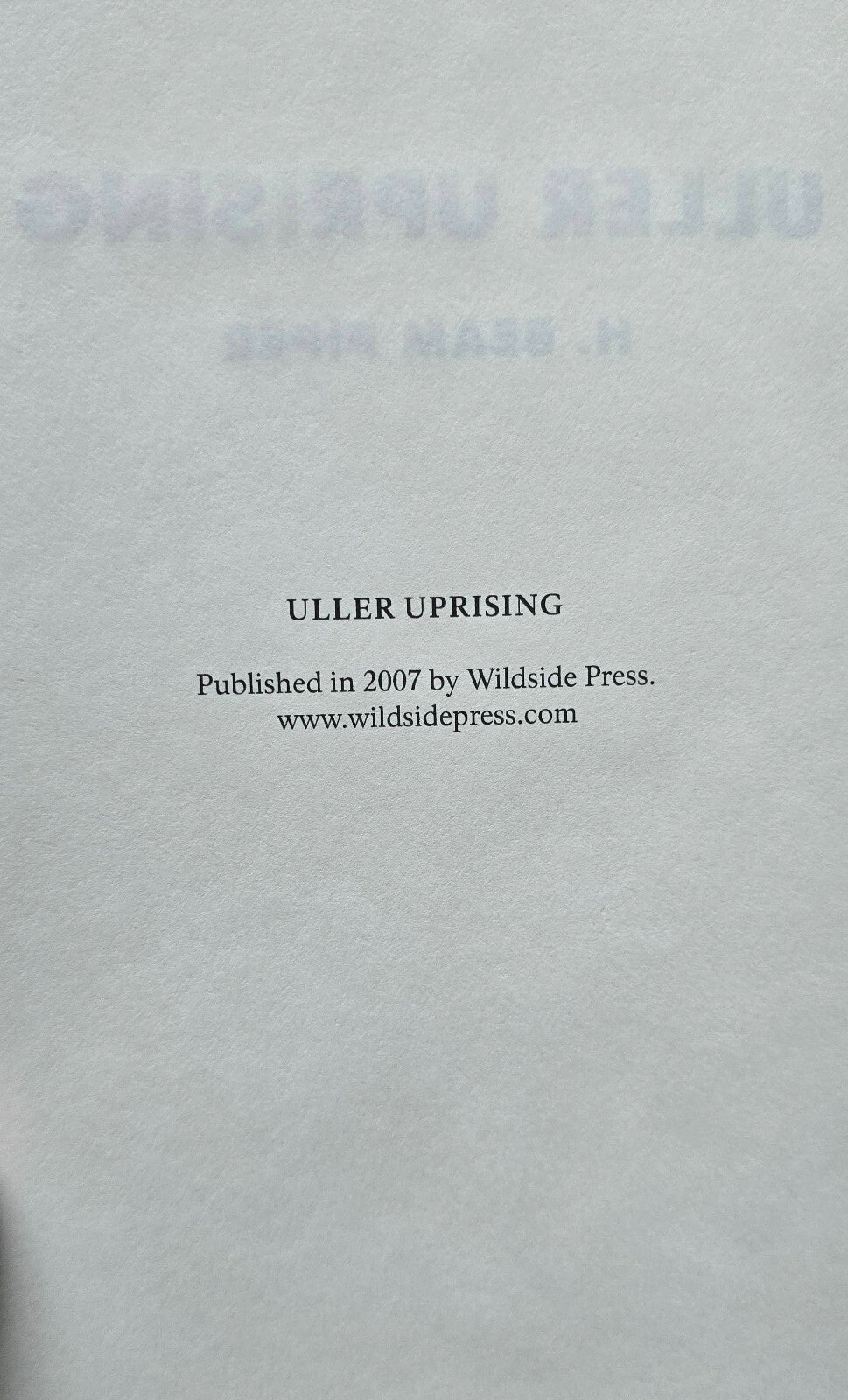 Uller Uprising by H. Beam Piper (2007, Hardcover, Wildside Press) JD