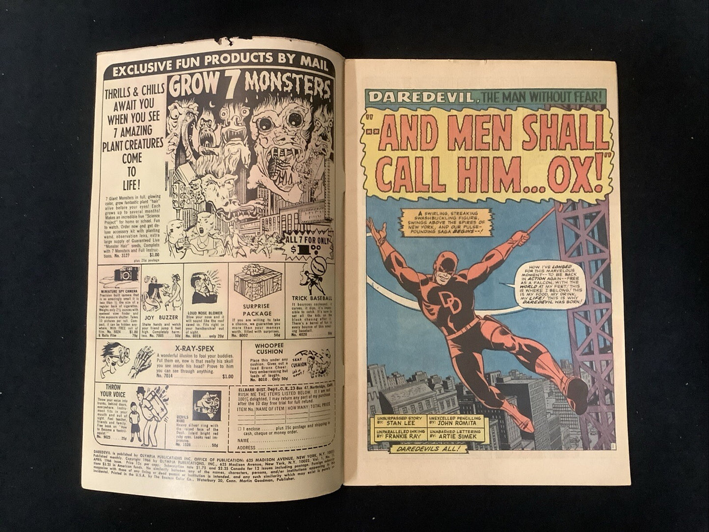 Daredevil #15 (1966) F (6.0) Stan Lee/John Romita Jr., And Men Shall Call Him Ox