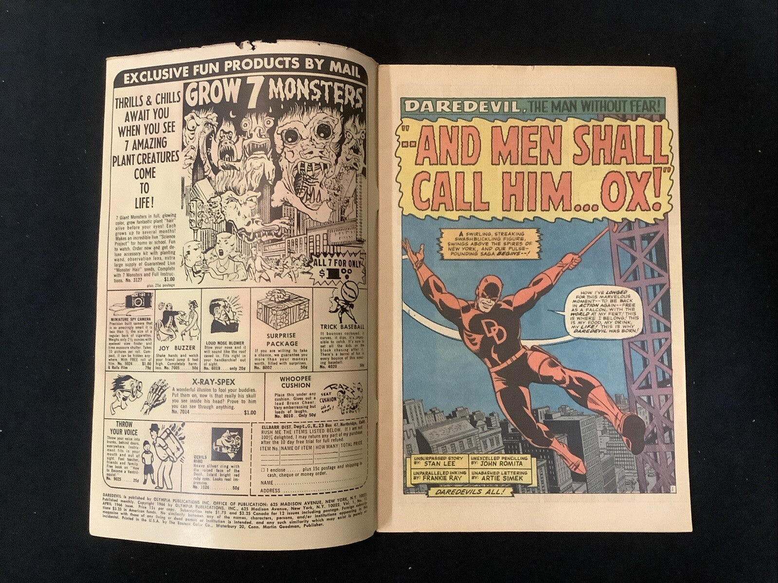 Daredevil #15 (1966) F (6.0) Stan Lee/John Romita Jr., And Men Shall Call Him Ox