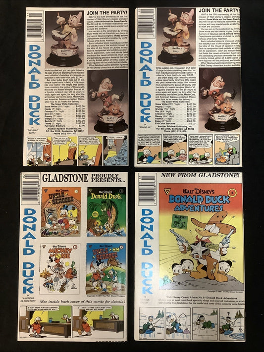 Walt Disney's Donald Duck Adventures #1-4 Comic Lot, Gladstone Comics,