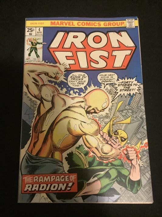 Iron Fist #4 (Marvel Comics April 1976) VF (8.0) Printed Without A Top Staple