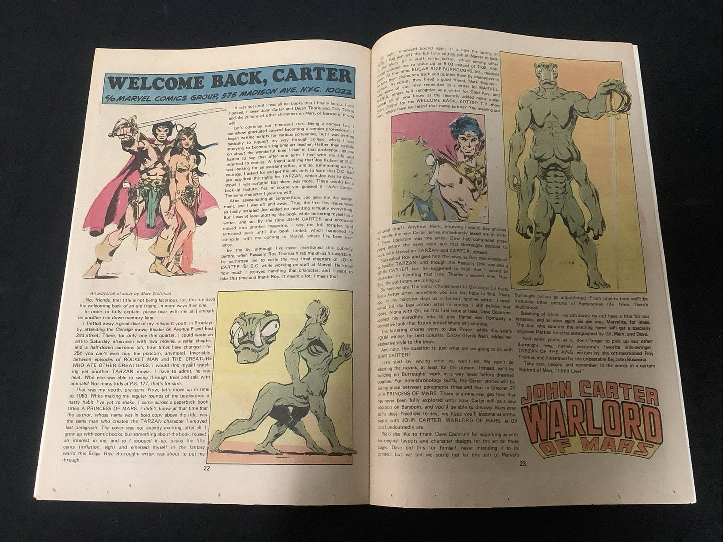 John Carter Warlord of Mars #1 (Marvel Comics June 1977) VF (8.0) Marv Wolfman