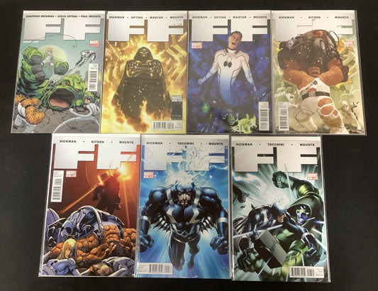FF #1-7 Comic Lot, Marvel, #1 Second Print Homage Variant, Jonathan Hickman