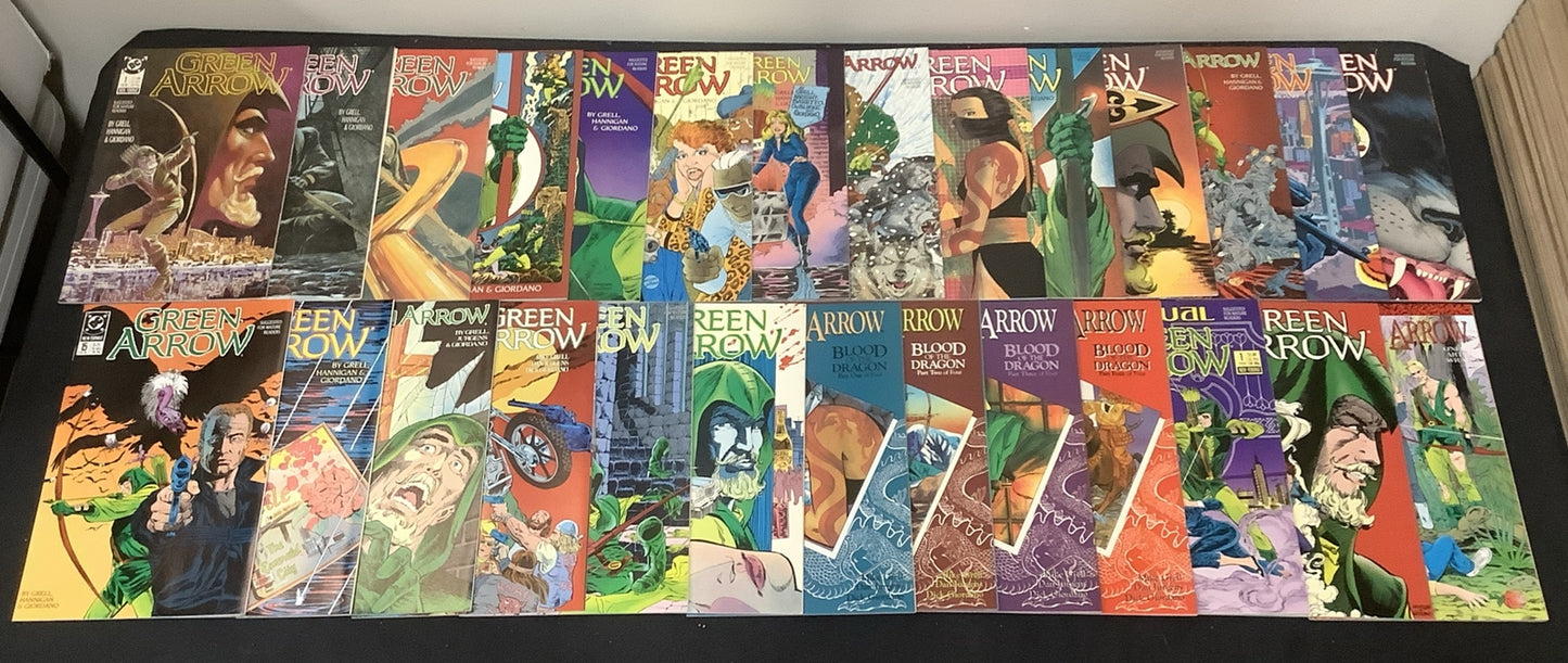 Green Arrow #1-24 + Annual #1-3 Comic Lot, DC Comics, Mike Grell, 1st GA Ongoing