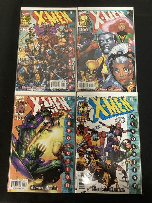X-Men #100 Comic Lot, Marvel Comics, Chris Claremont, Variants B, D, E, F