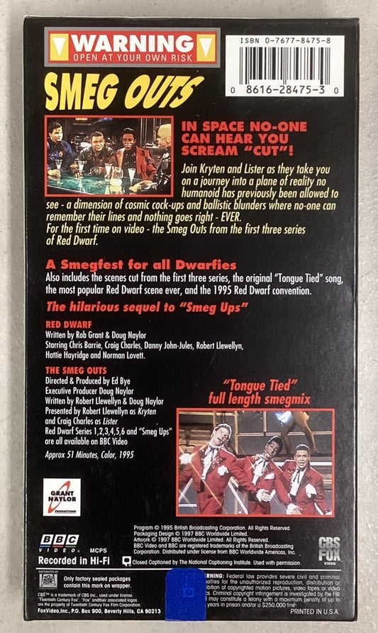 Red Dwarf Smeg Outs VHS BBC Video British TV Season Outer Space Comedy JD