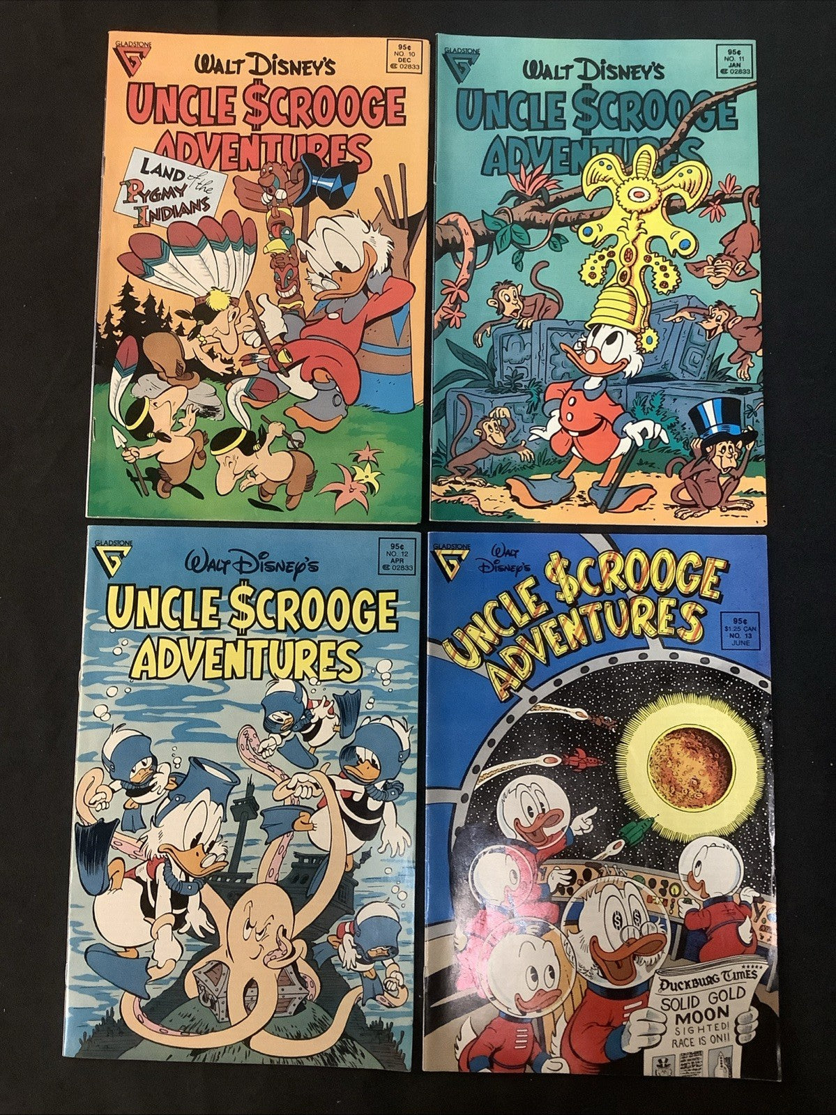 Walt Disney's Uncle Scrooge Adventures #10-13 Comic Lot, Gladstone Comics, Barks