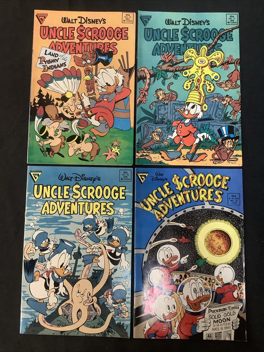 Walt Disney's Uncle Scrooge Adventures #10-13 Comic Lot, Gladstone Comics, Barks