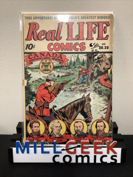 Real Life Comics #30 (April 1946) VG (4.0) Cover Detached, 1/2” Spine Roll