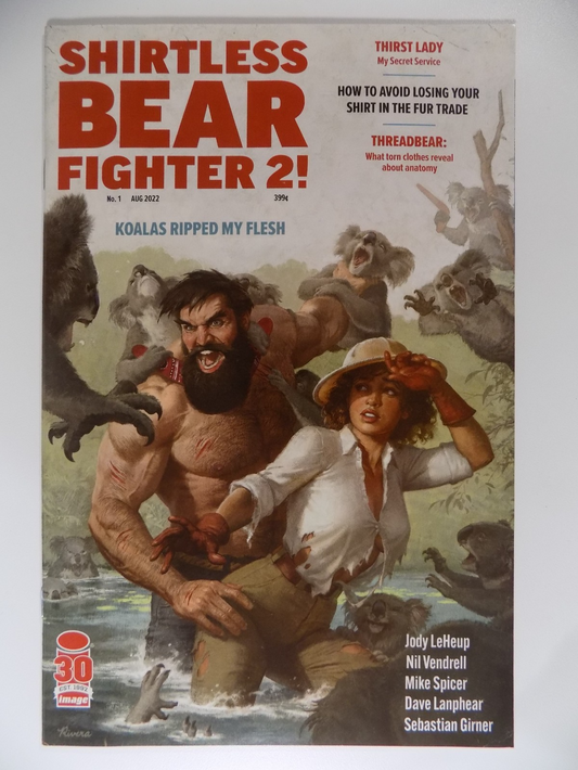 Shirtless Bear Fighter 2! #1 Image Comic 1:10 Variant Tough Book! Near Mint-