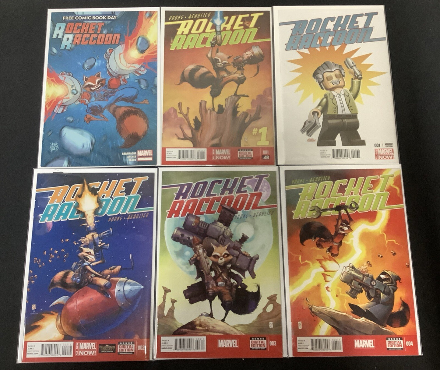 Rocket Raccoon #1-4 + Lego Stan Lee Variant + FCBD #1 Comic Lot, Skottie Young