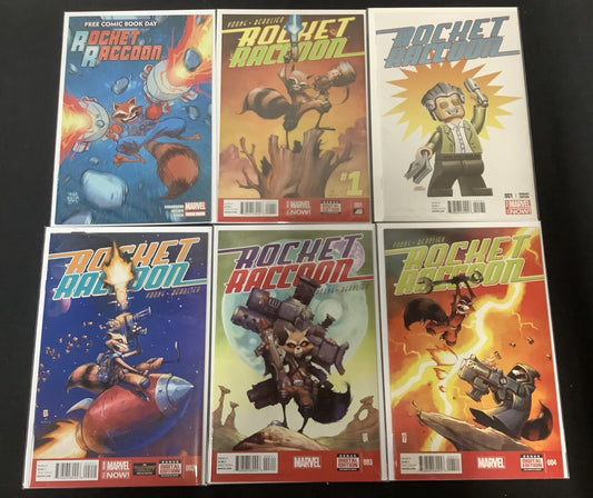 Rocket Raccoon #1-4 + Lego Stan Lee Variant + FCBD #1 Comic Lot, Skottie Young