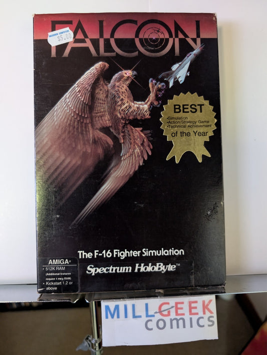 Falcon F-16, Amiga, Big Box with Manuals, NO DISKS -JD