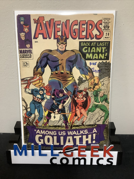 Avengers #28 (1966) VG/F (5.0) 1st App The Collector, Goliath, Writing On Back
