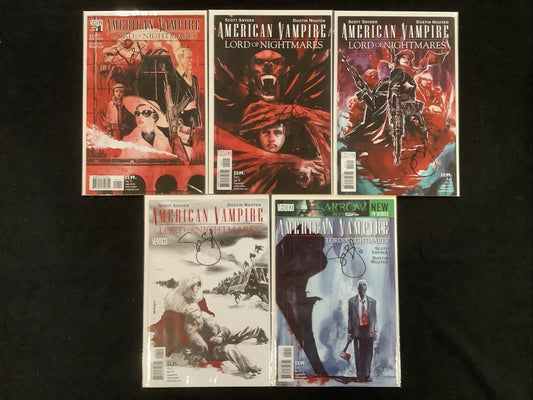 American Vampire: Lord of Nightmares #1-5 Comic Lot, All Signed By Scott Snyder!