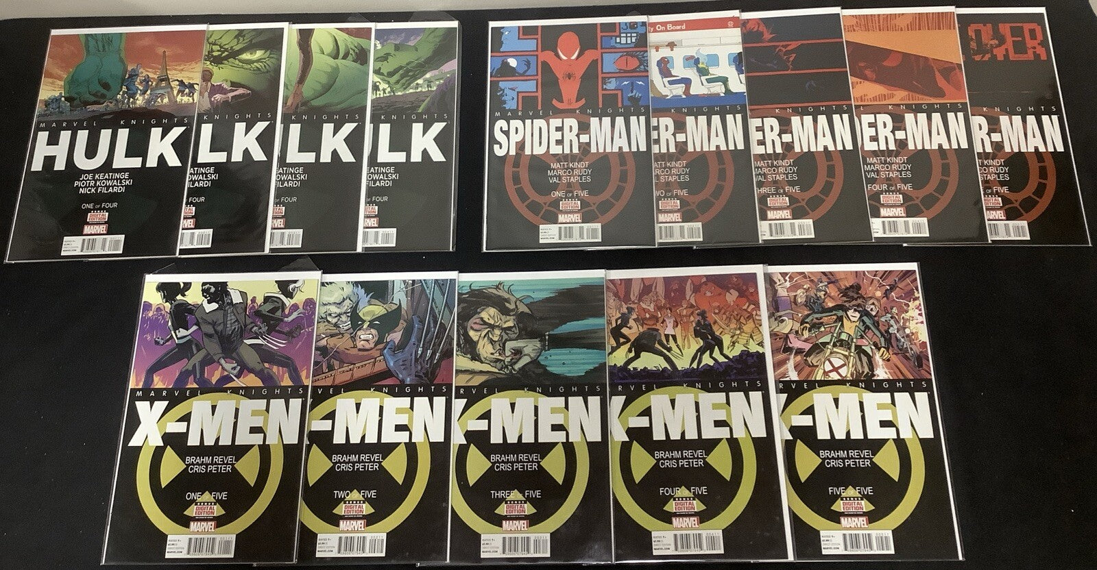 Marvel Knights Comic Bundle: Hulk #1-4, Spider-Man #1-5, X-Men #1-5, Complete