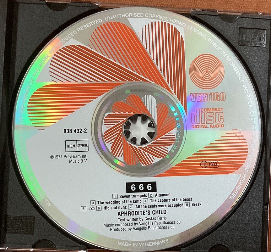 Aphrodite's Child - 666 2xCD Set, German Import, Like New)-JD